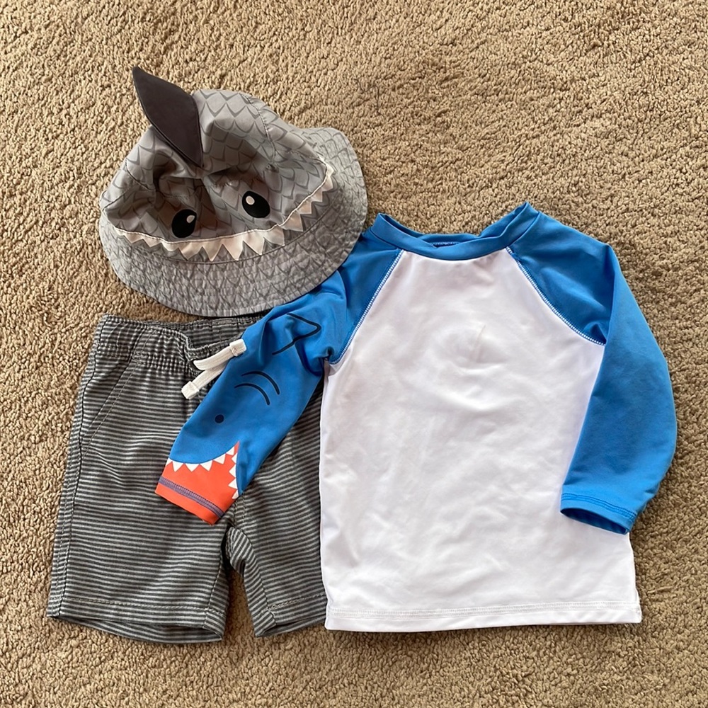 Cat & Jacket Shark Swim Outfit (Boys 18M)
